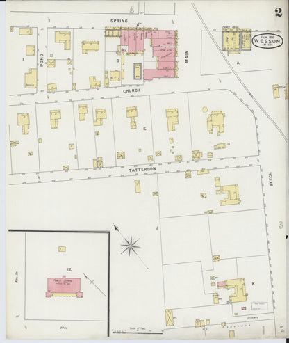 Sanborn Fire Insurance Map from Wesson, Copiah County, Mississippi (1895), Sheet #0002 - Complete Map Set gallery image, historic Sanborn map, vintage wall art, Mississippi Mississippi
