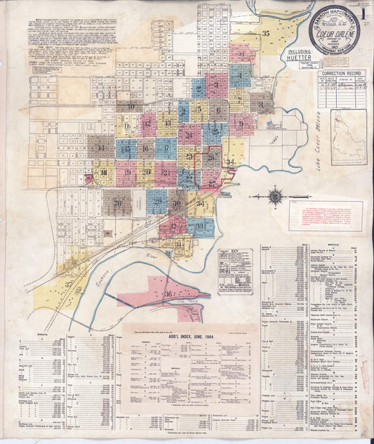 Sanborn Fire Insurance Map from Coeur D'alene, Kootenai County, Idaho. (1954) – Historic Sanborn Fire Insurance Map Print