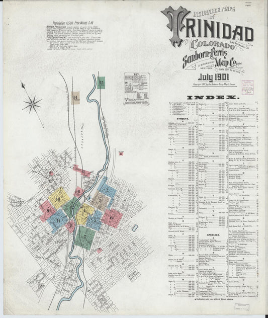 Sanborn Fire Insurance Map from Trinidad, Las Animas County, Colorado. (1901) – Historic Sanborn Fire Insurance Map Print