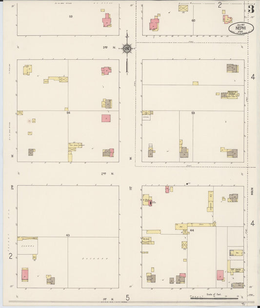 Sanborn Fire Insurance Map from Nephi, Juab County, Utah (1917), Sheet #0003 - Historic Sanborn Fire Insurance Map Print, vintage old map wall art, antique decor, genealogy gift, Utah Utah map