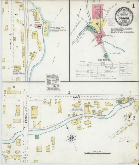 Sanborn Fire Insurance Map from Barton, Orleans County, Vermont (1904), Sheet #0001 - Complete Map Set gallery image, historic Sanborn map, vintage wall art, Vermont Vermont