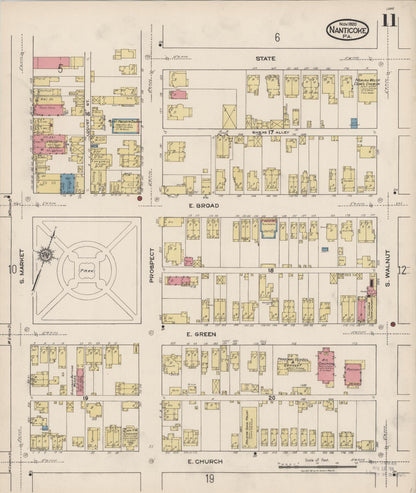 Sanborn Fire Insurance Map from Nanticoke, Luzerne County, Pennsylvania (1920), Sheet #0011 - Complete Map Set gallery image, historic Sanborn map, vintage wall art, Pennsylvania Pennsylvania