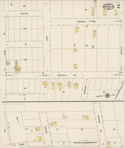 Sanborn Fire Insurance Map from Molalla, Clackamas County, Oregon (1922), Sheet #0002 - Complete Map Set gallery image, historic Sanborn map, vintage wall art, Oregon Oregon