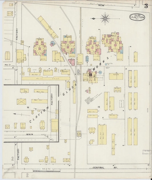Sanborn Fire Insurance Map from Clayton, Gloucester County, New Jersey (1895), Sheet #0003 - Historic Sanborn Fire Insurance Map Print, vintage old map wall art, antique decor, genealogy gift, New Jersey New Jersey map