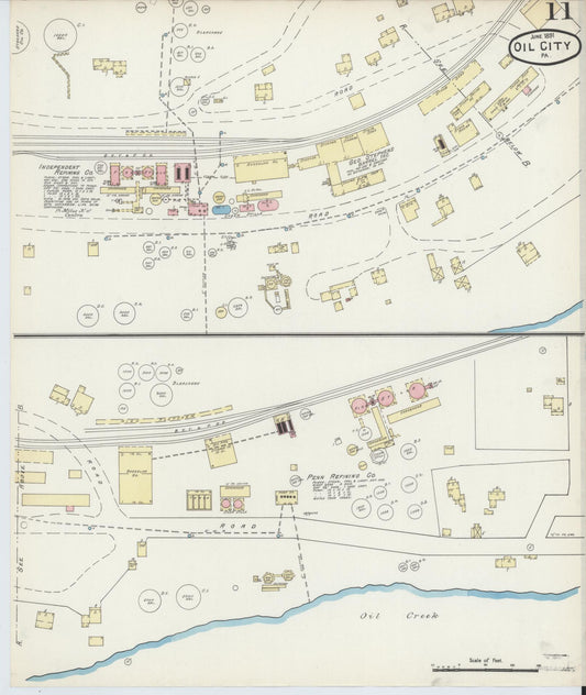 Sanborn Fire Insurance Map from Oil City, Venango County, Pennsylvania (1891), Sheet #0011 - Historic Sanborn Fire Insurance Map Print, vintage old map wall art, antique decor, genealogy gift, Pennsylvania Pennsylvania map