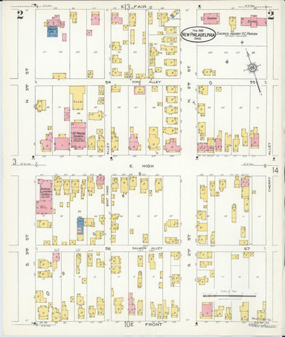 Sanborn Fire Insurance Map from New Philadelphia, Tuscarawas County, Ohio (1926), Sheet #0002 - Complete Map Set gallery image, historic Sanborn map, vintage wall art, Ohio Ohio