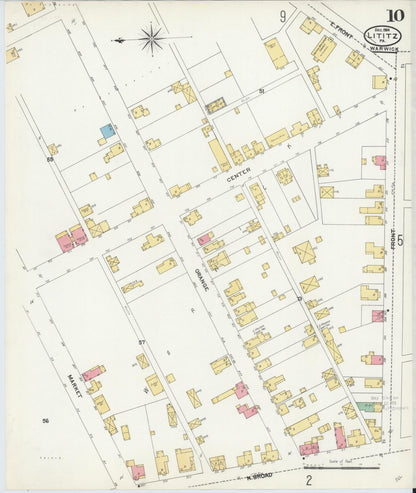 Sanborn Fire Insurance Map from Lititz, Lancaster County, Pennsylvania (1904), Sheet #0010 - Complete Map Set gallery image, historic Sanborn map, vintage wall art, Pennsylvania Pennsylvania