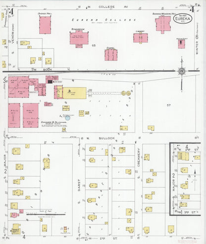 Sanborn Fire Insurance Map from Eureka, Woodford County, Illinois (1926), Sheet #0004 - Complete Map Set gallery image, historic Sanborn map, vintage wall art, Illinois Illinois