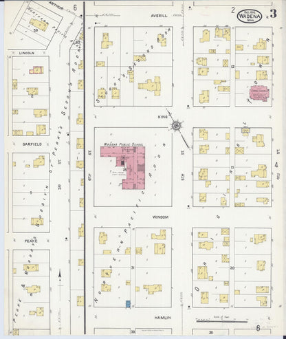 Sanborn Fire Insurance Map from Wadena, Wadena County, Minnesota (1916), Sheet #0003 - Complete Map Set gallery image, historic Sanborn map, vintage wall art, Minnesota Minnesota