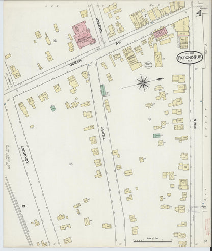 Sanborn Fire Insurance Map from Patchogue, Suffolk County, New York (1891), Sheet #0004 - Complete Map Set gallery image, historic Sanborn map, vintage wall art, New York New York