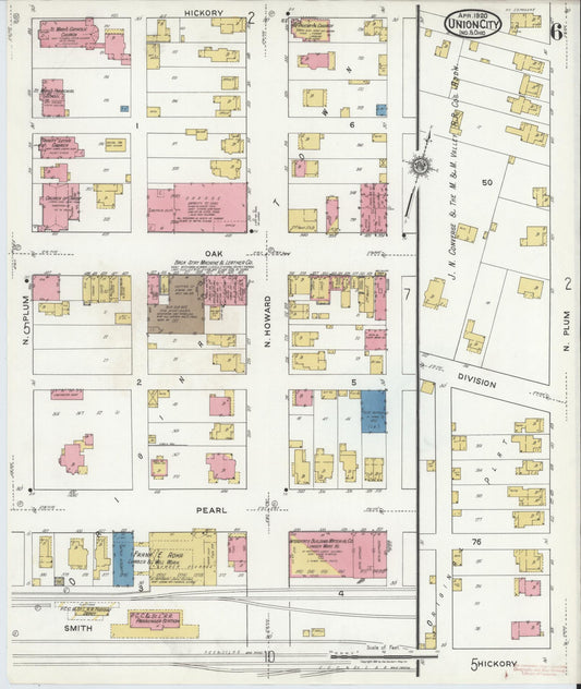 Sanborn Fire Insurance Map from Union City, Randolph County, Indiana (1920), Sheet #0006 - Historic Sanborn Fire Insurance Map Print, vintage old map wall art, antique decor, genealogy gift, Indiana Indiana map