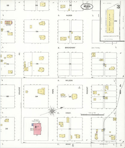 Sanborn Fire Insurance Map from Wilbur, Lincoln County, Washington (1909), Sheet #0003 - Complete Map Set gallery image, historic Sanborn map, vintage wall art, Washington Washington