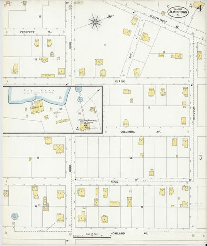 Sanborn Fire Insurance Map from Jamestown, Newport County, Rhode Island (1903), Sheet #0004 - Complete Map Set gallery image, historic Sanborn map, vintage wall art, Rhode Island Rhode Island