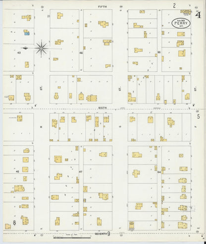 Sanborn Fire Insurance Map from Perry, Noble County, Oklahoma (1903), Sheet #0004 - Complete Map Set gallery image, historic Sanborn map, vintage wall art, Oklahoma Oklahoma