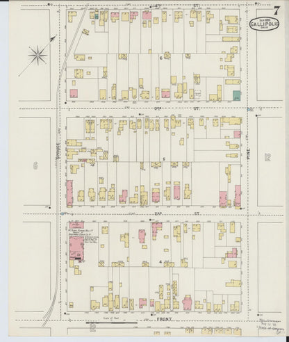 Sanborn Fire Insurance Map from Gallipolis, Gallia County, Ohio (1895), Sheet #0007 - Complete Map Set gallery image, historic Sanborn map, vintage wall art, Ohio Ohio