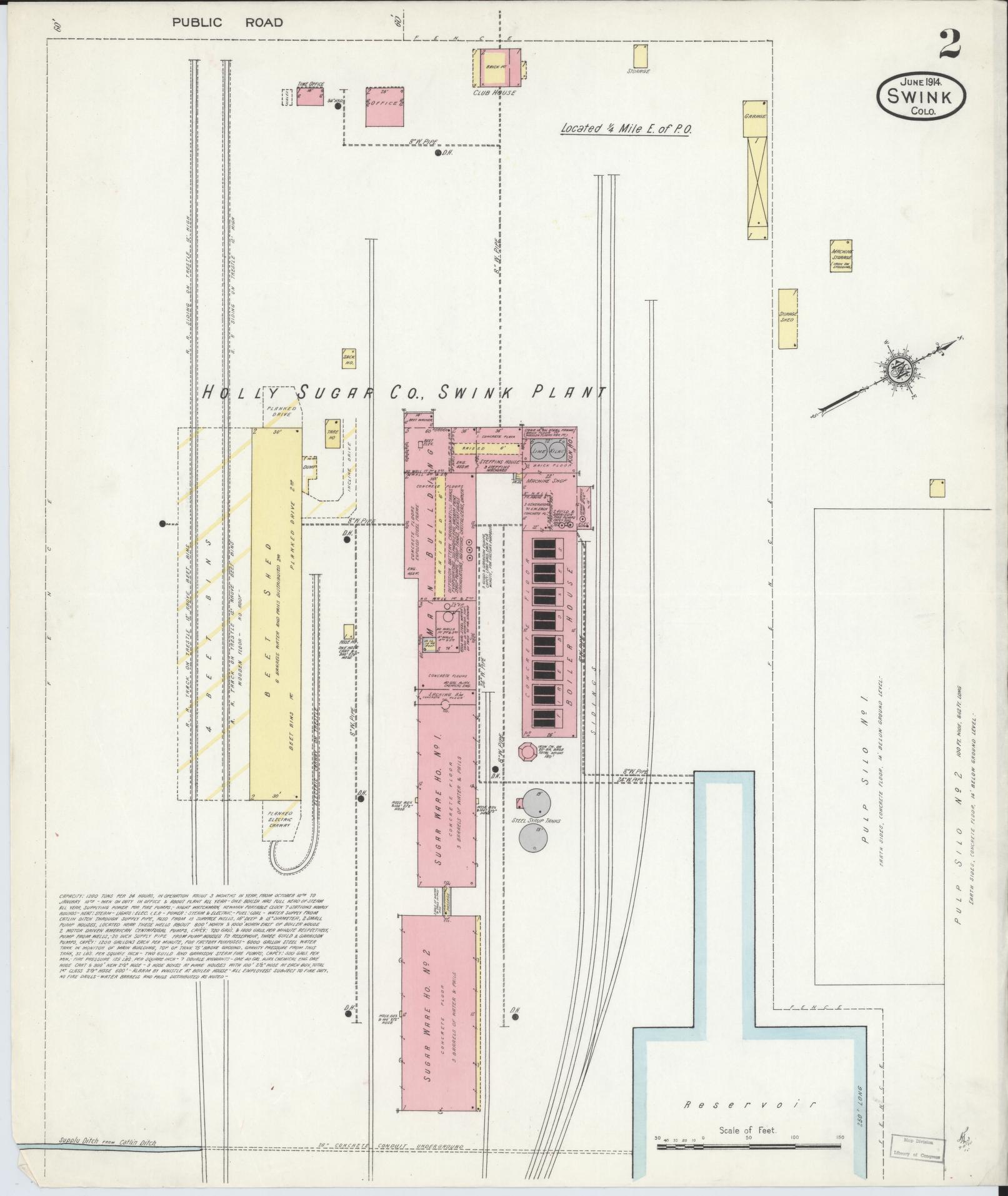 Sanborn Fire Insurance Map from Swink, Otero County, Colorado (1914), Sheet #0002 - Complete Map Set gallery image, historic Sanborn map, vintage wall art, Colorado Colorado