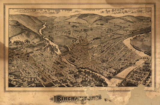 Binghamton, NY (1882) – Historic Bird’s-Eye View Panorama Print