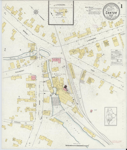 Sanborn Fire Insurance Map from Canton, Oxford County, Maine. (1912) – Historic Sanborn Fire Insurance Map Print