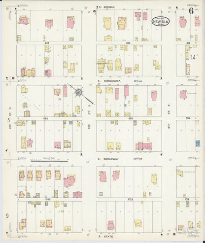 Sanborn Fire Insurance Map from New Ulm, Brown County, Minnesota (1913), Sheet #0006 - Complete Map Set gallery image, historic Sanborn map, vintage wall art, Minnesota Minnesota