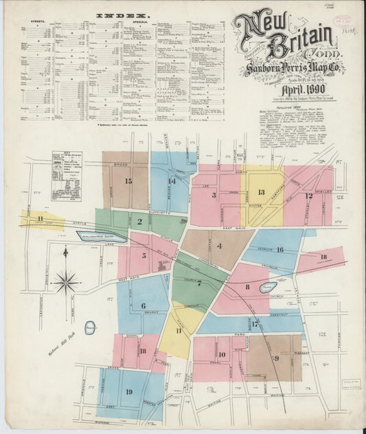 Sanborn Fire Insurance Map from New Britain, Hartford County, Connecticut. (1890) – Historic Sanborn Fire Insurance Map Print