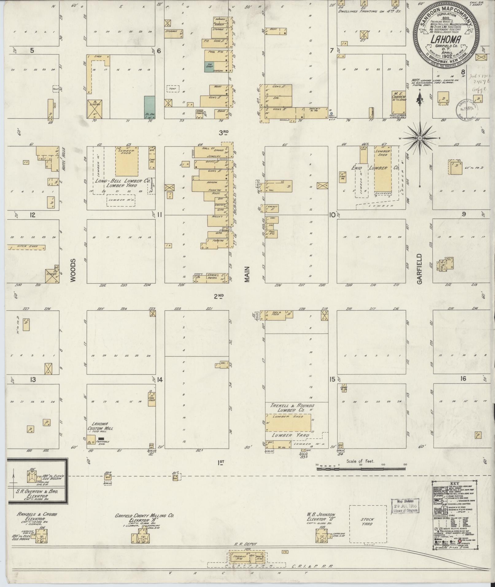 Sanborn Fire Insurance Map from Lahoma, Garfield County, Oklahoma (1902), Sheet #0001 - Historic Sanborn Fire Insurance Map Print, vintage old map wall art, antique decor, genealogy gift, Oklahoma Oklahoma map