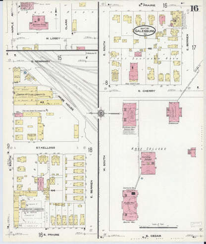 Sanborn Fire Insurance Map from Galesburg, Knox County, Illinois (1911), Sheet #0016 - Complete Map Set gallery image, historic Sanborn map, vintage wall art, Illinois Illinois