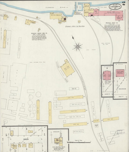 Sanborn Fire Insurance Map from Ladysmith, Rusk County, Wisconsin (1902), Sheet #0002 - Historic Sanborn Fire Insurance Map Print, vintage old map wall art, antique decor, genealogy gift, Wisconsin Wisconsin map