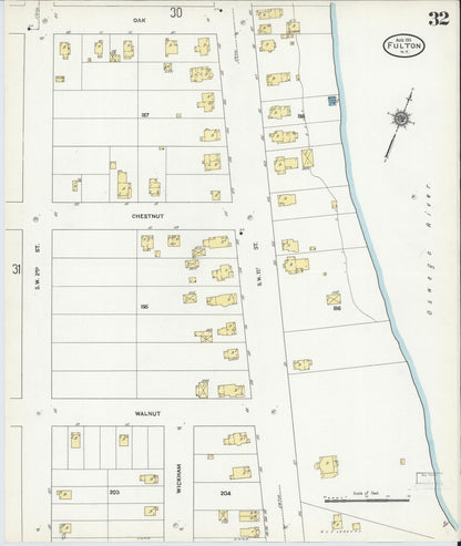 Sanborn Fire Insurance Map from Fulton, Oswego County, New York (1911), Sheet #0032 - Complete Map Set gallery image, historic Sanborn map, vintage wall art, New York New York