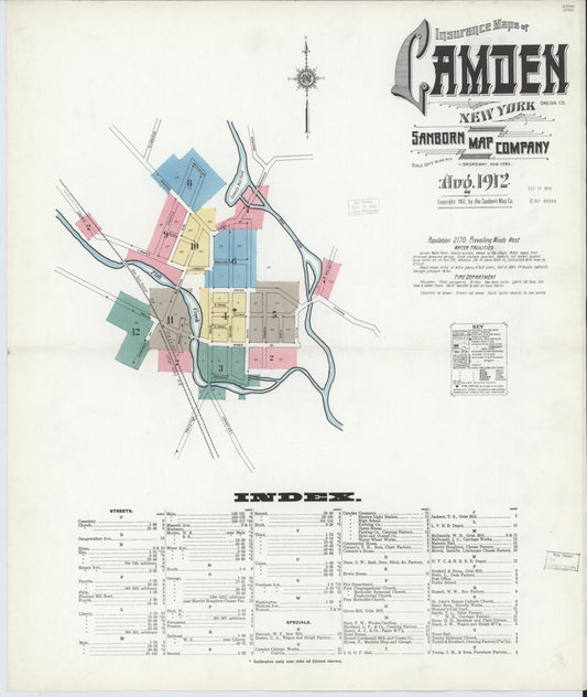 Sanborn Fire Insurance Map from Camden, Oneida County, New York. (1912) – Historic Sanborn Fire Insurance Map Print