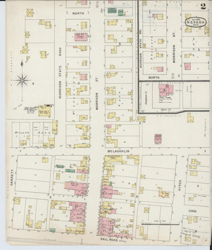 Sanborn Fire Insurance Map from Nevada, Wyandot County, Ohio (1895), Sheet #0002 - Complete Map Set gallery image, historic Sanborn map, vintage wall art, Ohio Ohio