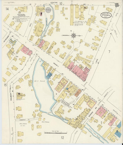 Sanborn Fire Insurance Map from Perry, Wyoming County, New York (1913), Sheet #0011 - Complete Map Set gallery image, historic Sanborn map, vintage wall art, Perry Wyoming
