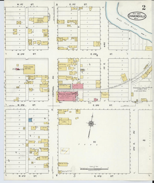 Sanborn Fire Insurance Map from Diamondville, Lincoln County, Wyoming (1920), Sheet #0002 - Historic Sanborn Fire Insurance Map Print, vintage old map wall art, antique decor, genealogy gift, Wyoming Wyoming map