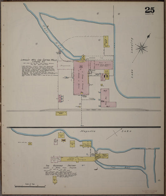 Sanborn Fire Insurance Map from Augusta, Richmond County, Georgia (1890), Sheet #0025 - Historic Sanborn Fire Insurance Map Print, vintage old map wall art, antique decor, genealogy gift, Georgia Georgia map