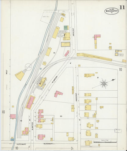 Sanborn Fire Insurance Map from Winchester, Independent Cities, Virginia (1903), Sheet #0011 - Complete Map Set gallery image, historic Sanborn map, vintage wall art, Virginia Virginia