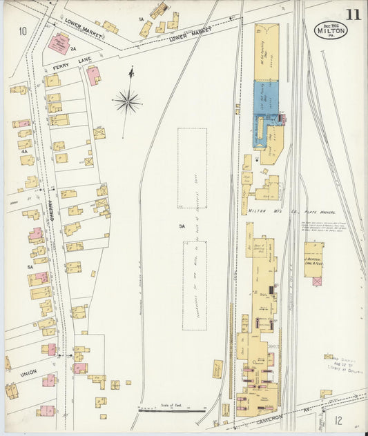 Sanborn Fire Insurance Map from Milton, Northumberland County, Pennsylvania (1906), Sheet #0011 - Historic Sanborn Fire Insurance Map Print, vintage old map wall art, antique decor, genealogy gift, Pennsylvania Pennsylvania map