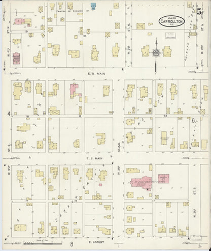 Sanborn Fire Insurance Map from Carrollton, Greene County, Illinois (1914), Sheet #0005 - Complete Map Set gallery image, historic Sanborn map, vintage wall art, Illinois Illinois