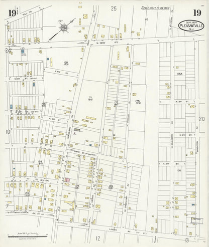 Sanborn Fire Insurance Map from Pleasantville, Atlantic County, New Jersey (1924), Sheet #0019 - Complete Map Set gallery image, historic Sanborn map, vintage wall art, New Jersey New Jersey