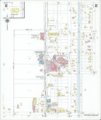 Sanborn Fire Insurance Map from Minster, Auglaize County, Ohio (1951), Sheet #0008 - Historic Sanborn Fire Insurance Map Print, vintage old map wall art, antique decor, genealogy gift, Ohio Ohio map
