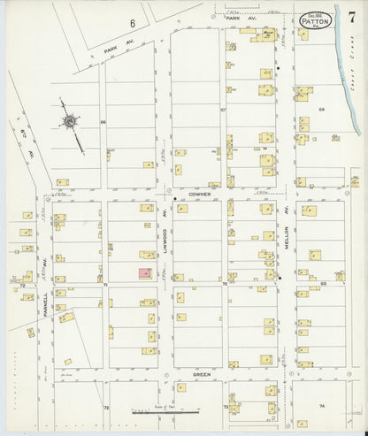 Sanborn Fire Insurance Map from Patton, Cambria County, Pennsylvania (1910), Sheet #0007 - Complete Map Set gallery image, historic Sanborn map, vintage wall art, Pennsylvania Pennsylvania