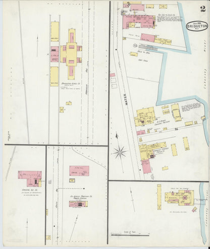 Sanborn Fire Insurance Map from Bridgeton, Cumberland County, New Jersey (1896), Sheet #0002 - Complete Map Set gallery image, historic Sanborn map, vintage wall art, New Jersey New Jersey