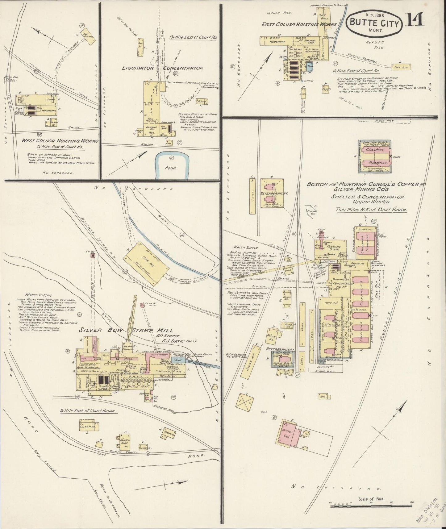 Sanborn Fire Insurance Map from Butte, Silver Bow County, Montana (1888), Sheet #0014 - Complete Map Set gallery image, historic Sanborn map, vintage wall art, Montana Montana