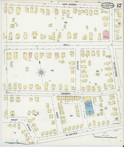 Sanborn Fire Insurance Map from Auburn, Cayuga County, New York (1892), Sheet #0017 - Complete Map Set gallery image, historic Sanborn map, vintage wall art, New York New York