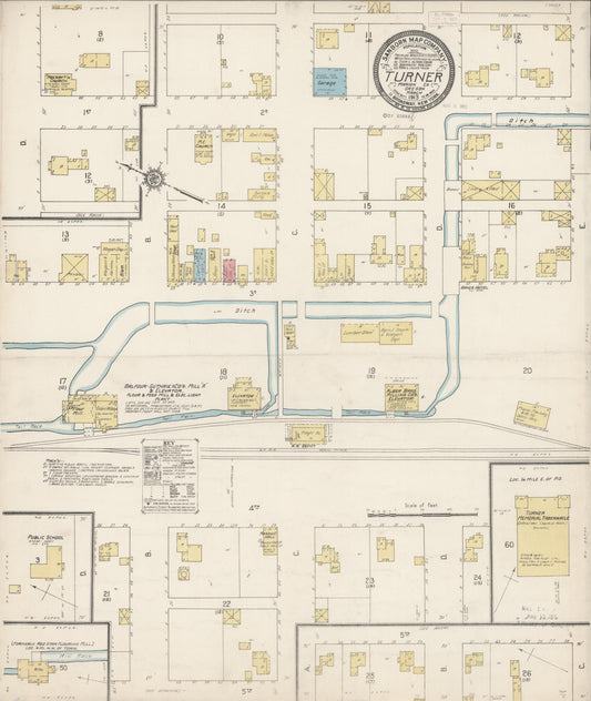 Sanborn Fire Insurance Map from Turner, Marion County, Oregon (1913), Sheet #0001 - Historic Sanborn Fire Insurance Map Print, vintage old map wall art, antique decor, genealogy gift, Oregon Oregon map