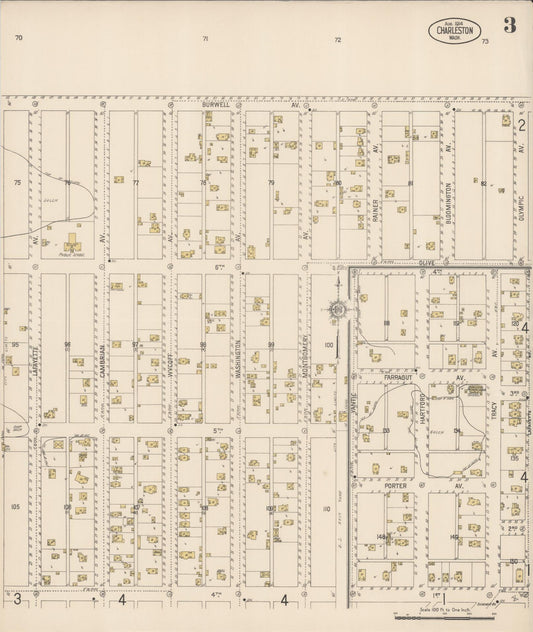 Sanborn Fire Insurance Map from Charleston, Kitsap County, Washington (1914), Sheet #0003 - Historic Sanborn Fire Insurance Map Print, vintage old map wall art, antique decor, genealogy gift, Washington Washington map