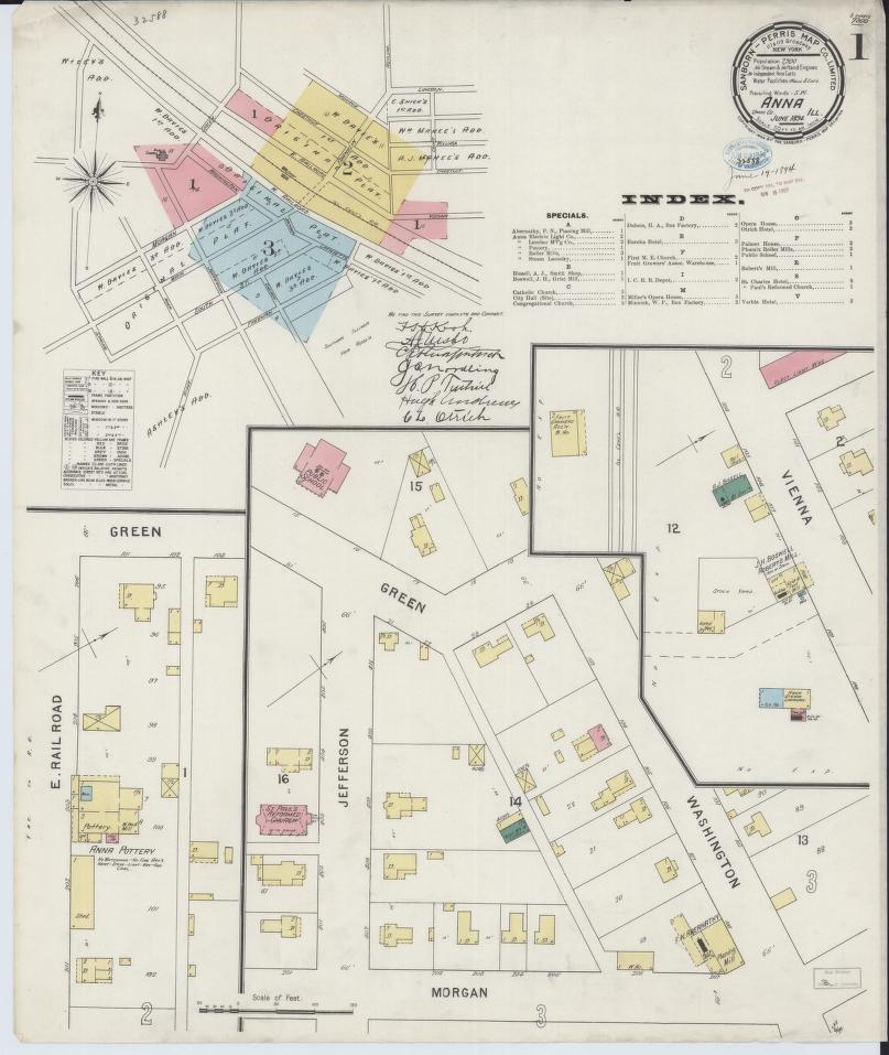 Sanborn Fire Insurance Map from Anna, Union County, Illinois. (1894) – Map View