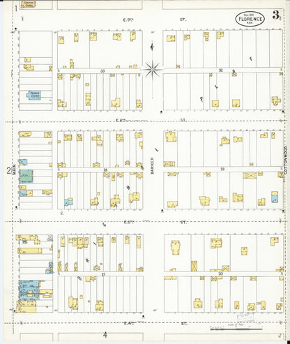 Sanborn Fire Insurance Map from Florence, Marion County, Kansas (1899), Sheet #0003 - Complete Map Set gallery image, historic Sanborn map, vintage wall art, Kansas Kansas