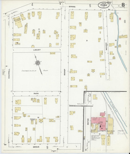 Sanborn Fire Insurance Map from Cuba, Allegany County, New York (1912), Sheet #0008 - Historic Sanborn Fire Insurance Map Print, vintage old map wall art, antique decor, genealogy gift, New York New York map