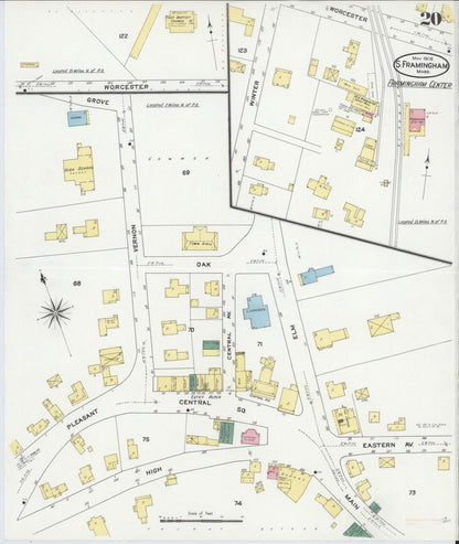 Sanborn Fire Insurance Map from South Farmington, Middlesex County, Massachusetts (1909), Sheet #0020 - Historic Sanborn Fire Insurance Map Print, vintage old map wall art, antique decor, genealogy gift, Massachusetts Massachusetts map