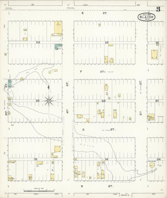 Sanborn Fire Insurance Map from Blaine, Whatcom County, Washington (1892), Sheet #0003 - Historic Sanborn Fire Insurance Map Print, vintage old map wall art, antique decor, genealogy gift, Washington Washington map