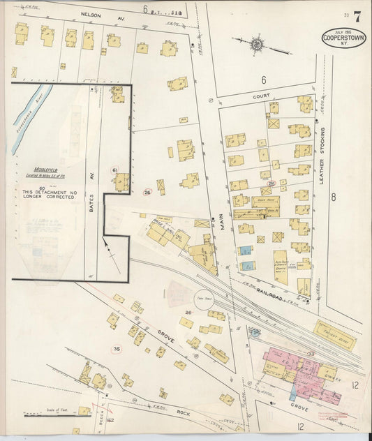 Sanborn Fire Insurance Map from Cooperstown, Otsego County, New York (1949), Sheet #0007 - Historic Sanborn Fire Insurance Map Print, vintage old map wall art, antique decor, genealogy gift, New York New York map
